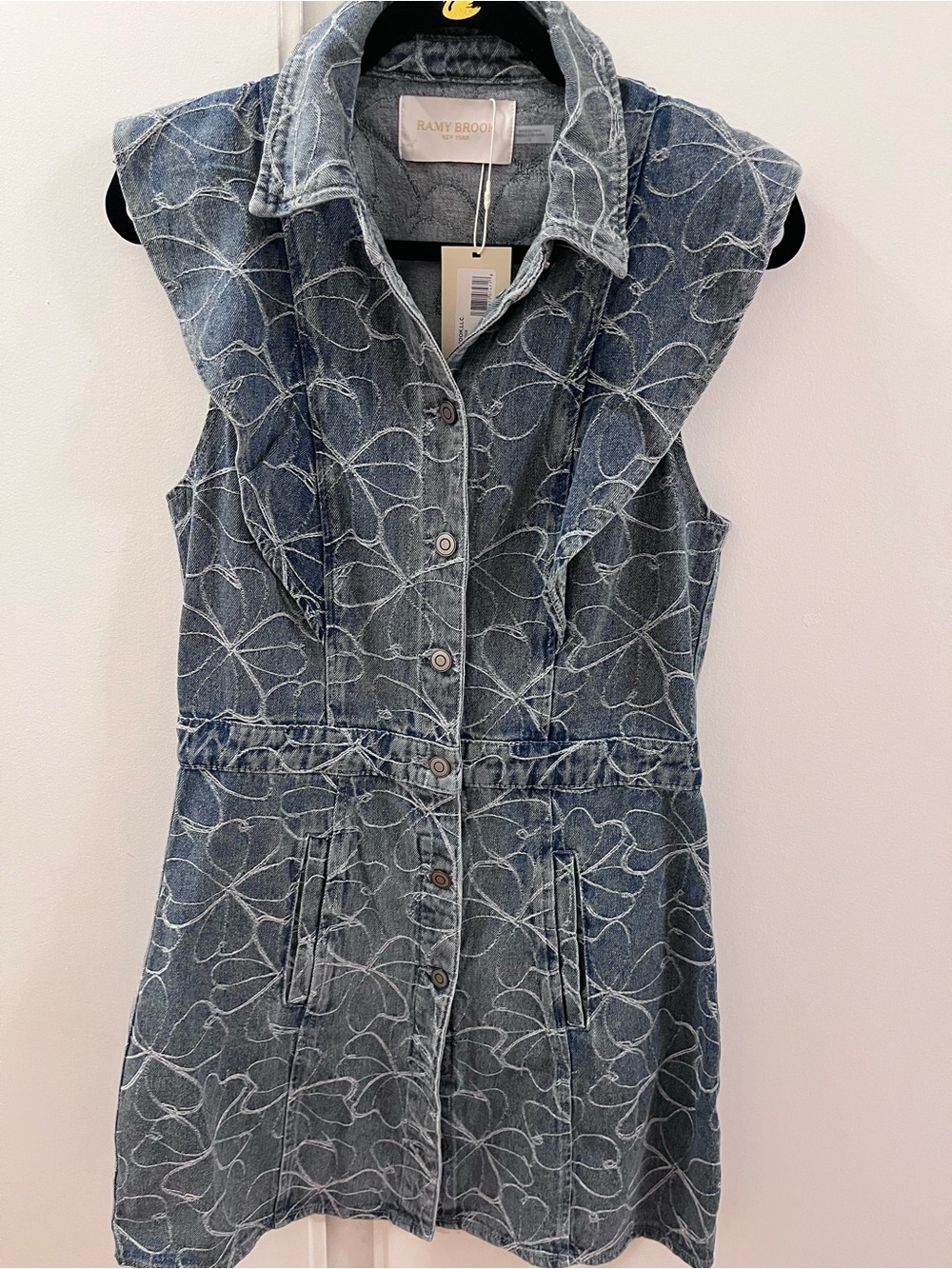NWT Ramy Brook Marlowe Denim Floral Dress - Size 10 MSRP $395